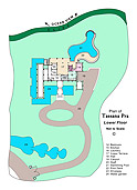 Lower floor plan of the villa